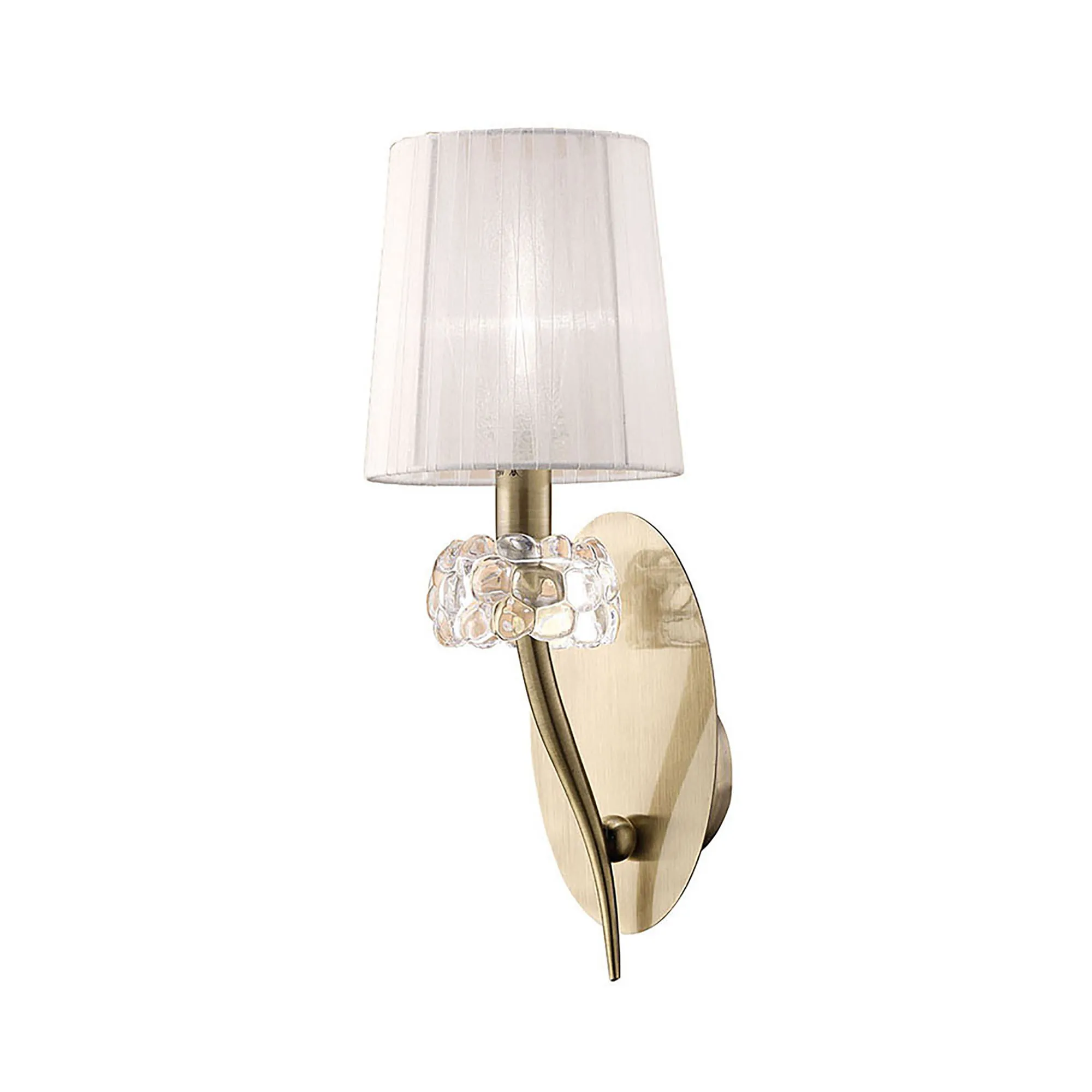 Loewe Antique Brass-White Wall Lights Mantra Armed Wall Lights
